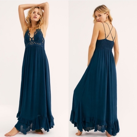 Free People Dresses & Skirts - NWOT Free People TEAL Adella Maxi Dress